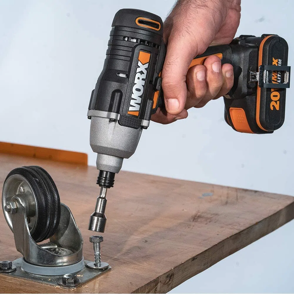 WORX Atornillador de Impacto 20V | PowerShare | WX291.9 - Sin batería, ni cargador | Control variable de velocidad, reversible, caja de engranajes metálica, luz LED