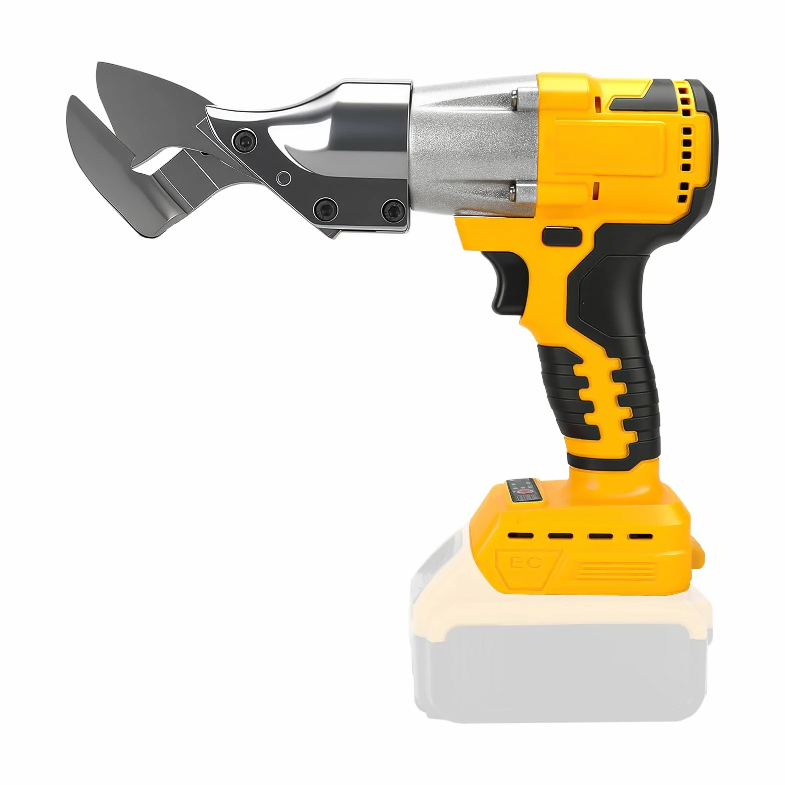 Cizalla de chapa inalámbrica compatible con Dewalt 18V, 20V batería, cabeza giratoria 360°, máx. 2 mm, tijeras eléctricas sin escobillas para chapa, PVC (sin batería)