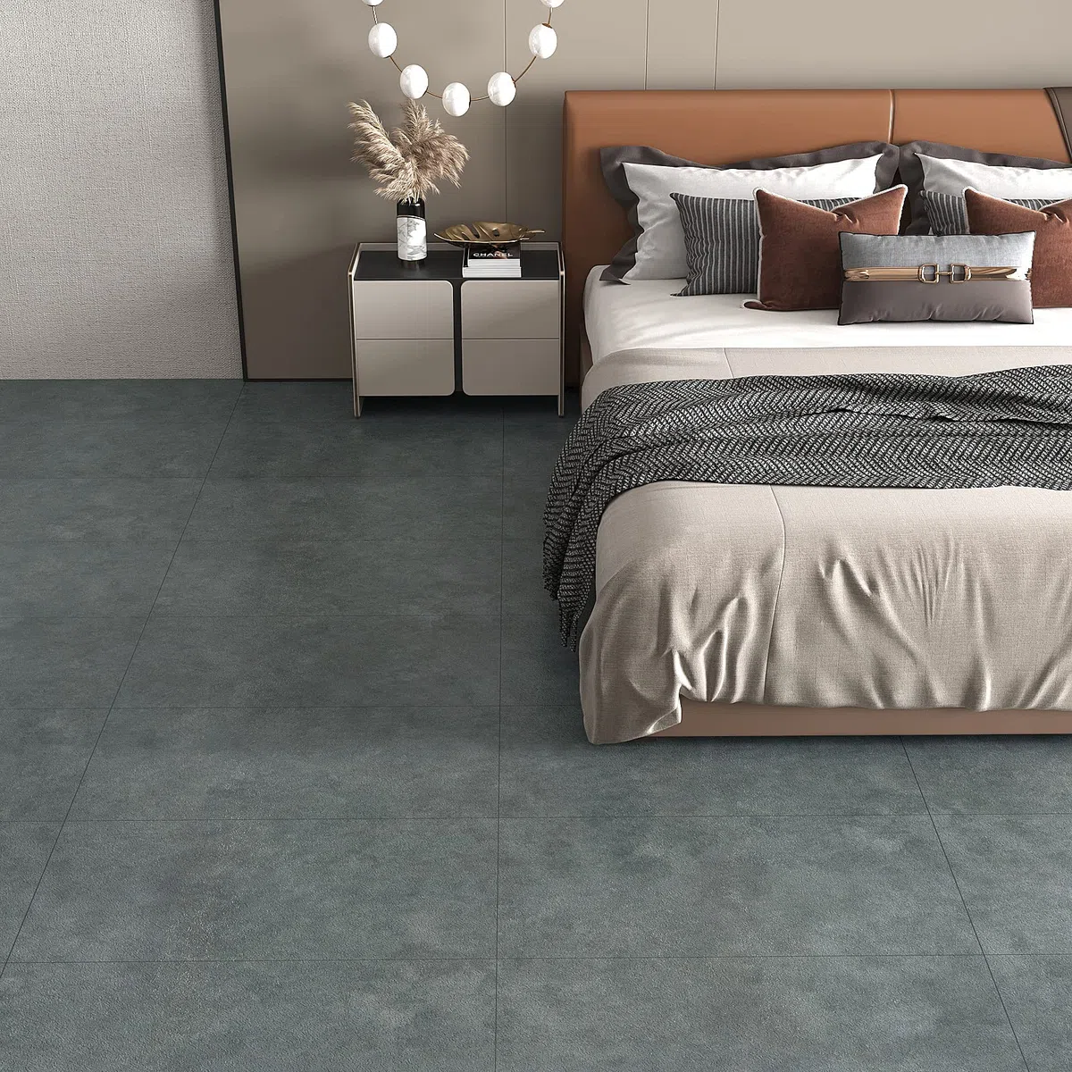 VEELIKE Suelo Vinilo Autoadhesivo Cemento Gris Adhesivos Pegatinas de Baldosas Adhesivas Suelo Papel Adhesivo para Cocina Azulejos Impermeable Papel Pintado Suelo Baño 1.5mm 60cm x 30cm 12 Piezas