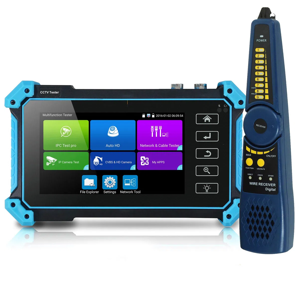 Probador de CCTV, pantalla táctil IPS de 5 pulgadas Probador de cámara analógica CVBS IP Monitor de video 4K H.265 con entrada HDMI/PoE/WiFi/Rastreador de cable/TVI CVI AHD