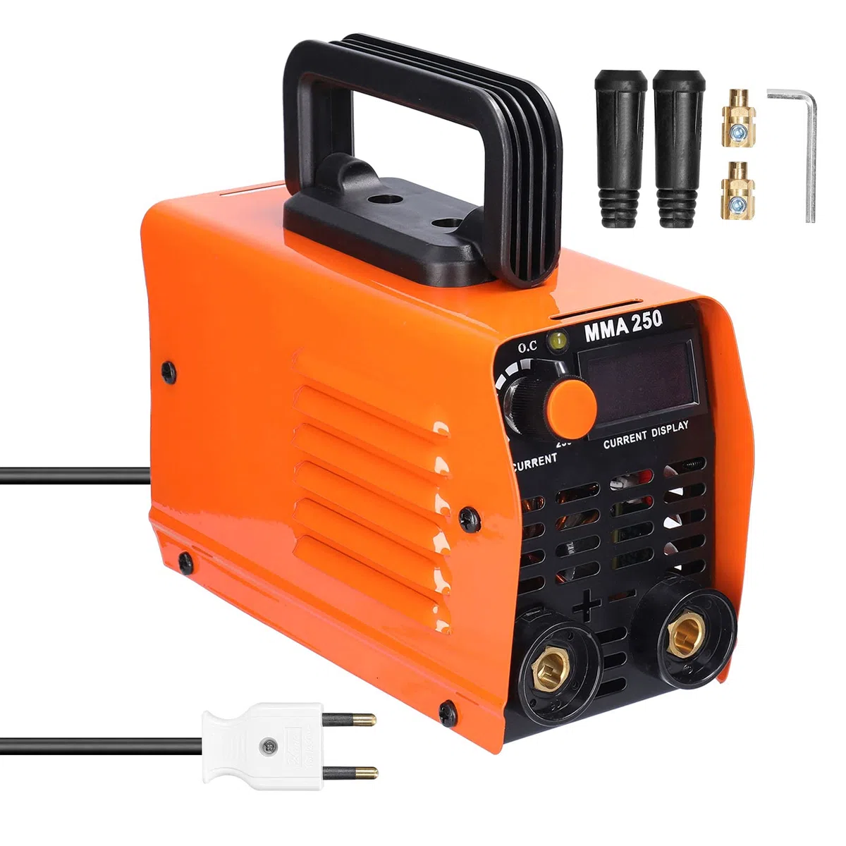 Soldador Inverter Geevorks 20-250A MMA Mini Soldadora de Arco Tecnología Profesional IGBT | 1,90 KG, 200x 86 x 123mm | Impermeable | Maquina de Soldar Electrodo 220V, Naranja