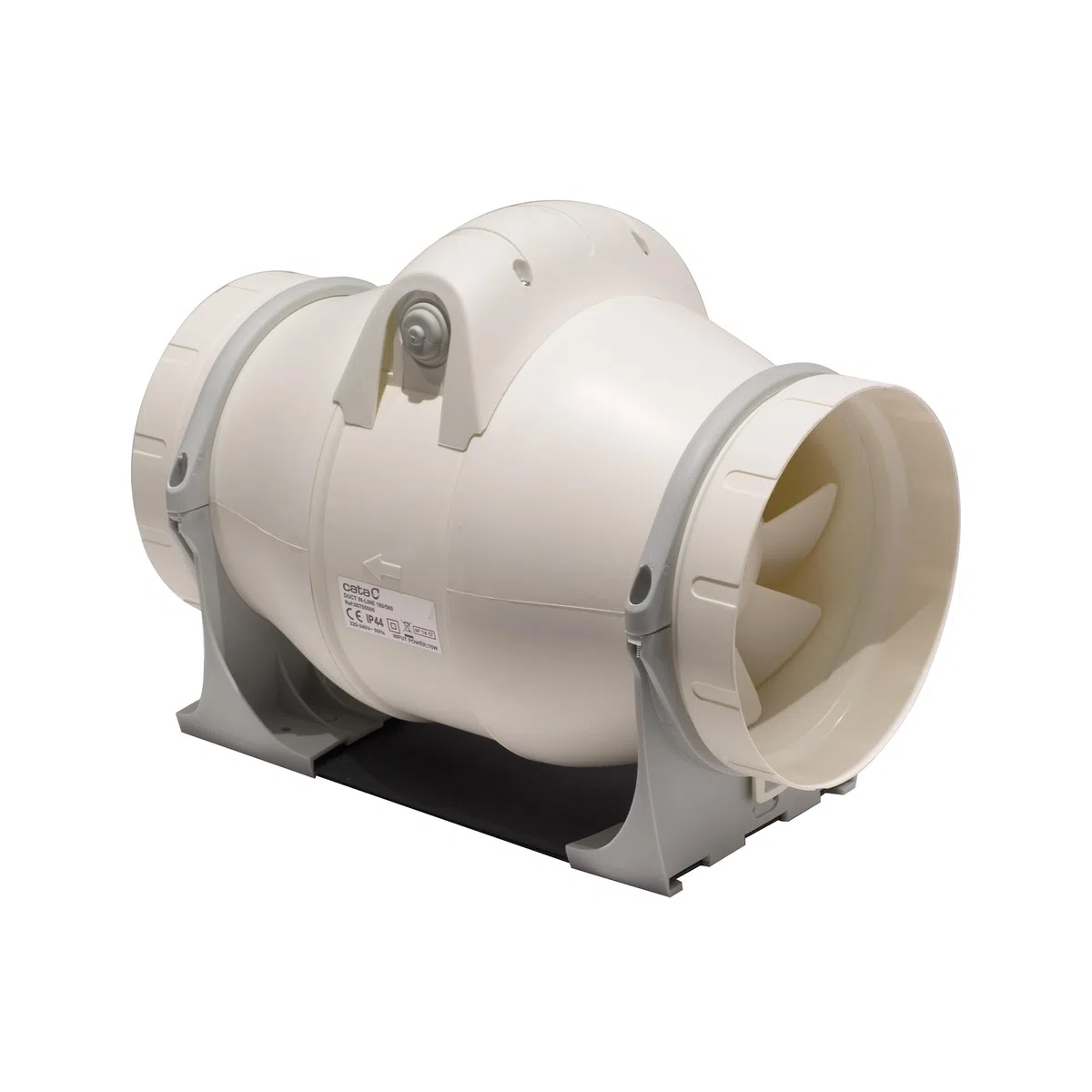 Cata Extractor de Conducto DUCT IN-LINE 160/560 Alto Rendimiento Bajo Nivel Sonoro 27 dB Gran Potencia 70W Velocidad 2700 r.p.m Incluye Bridas Sujeción Diámetro 160 cm