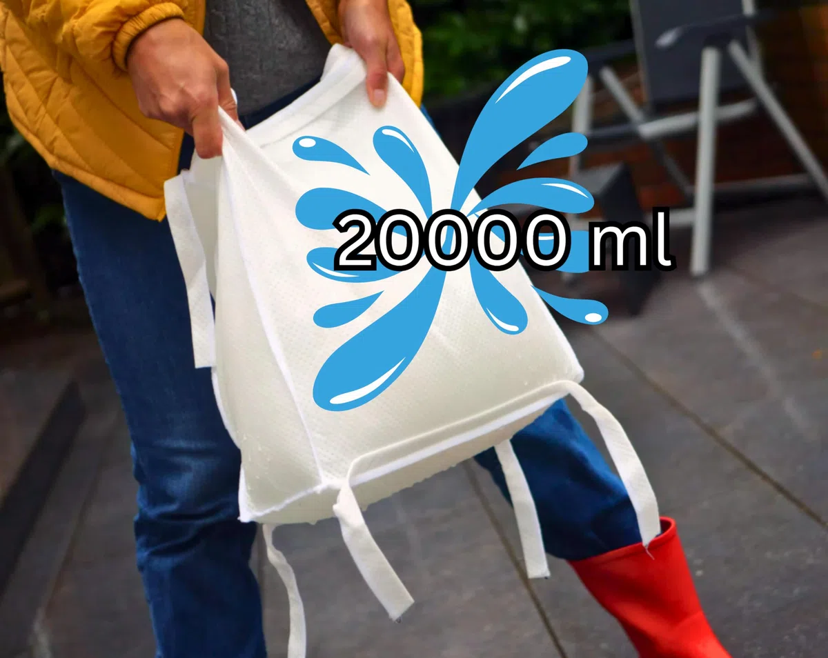 Speedwellstar Paquete de 5 Bolsas de protección contra inundaciones de absorción rápida de 20000 ml, Bolsas absorbentes de Agua, sin Arena, barreras Resistentes para Control de Agua de Emergencia