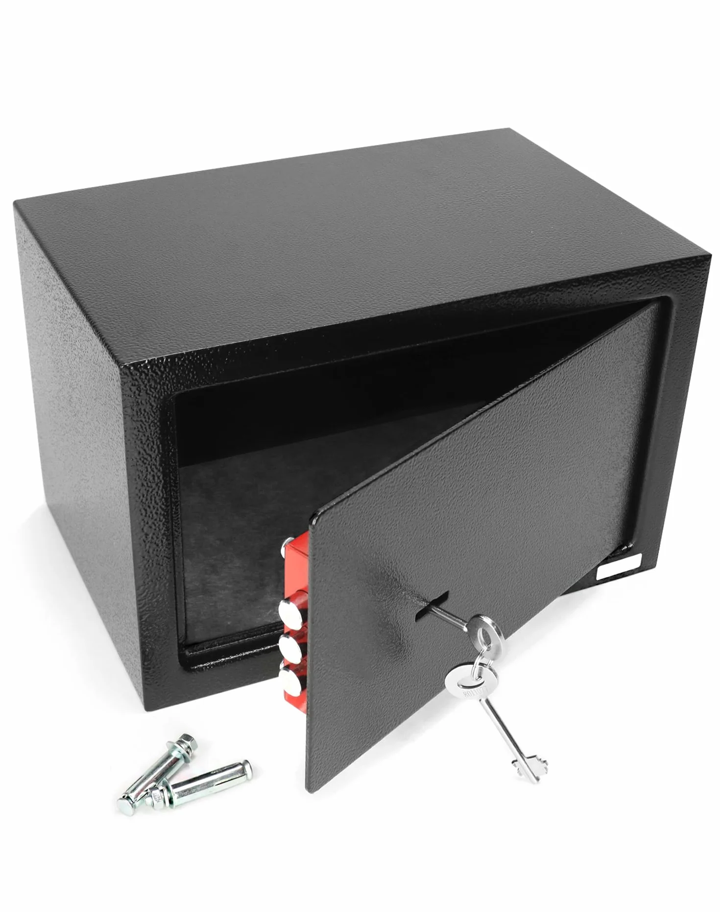 QWORK Caja Seguridad 31x20x20 cm Cerradura Triple Paletón Acero Robusta