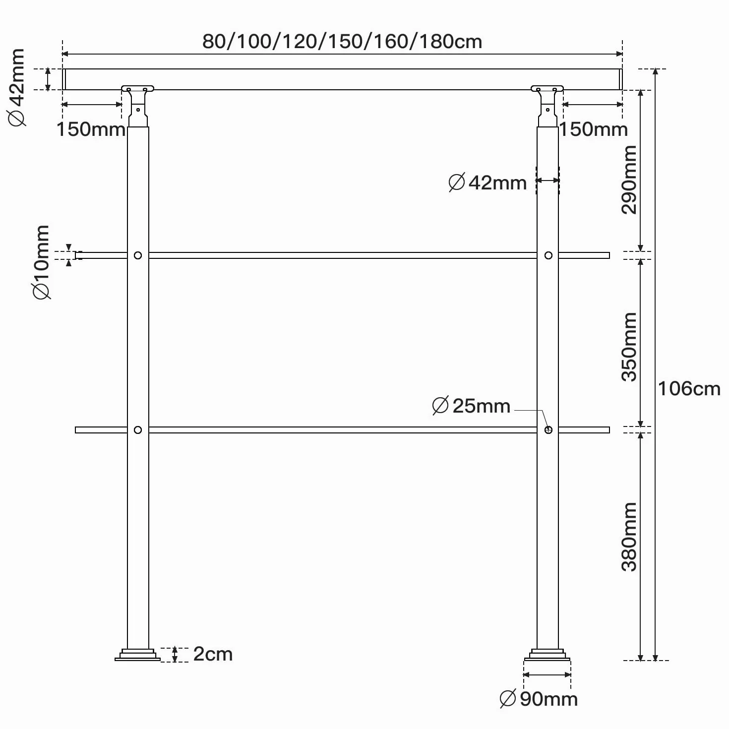 Ikodm Barandilla de acero inoxidable para escaleras, 100 cm, con 2 barras transversales y accesorios, para escalera interior, balcón, entrada de casa