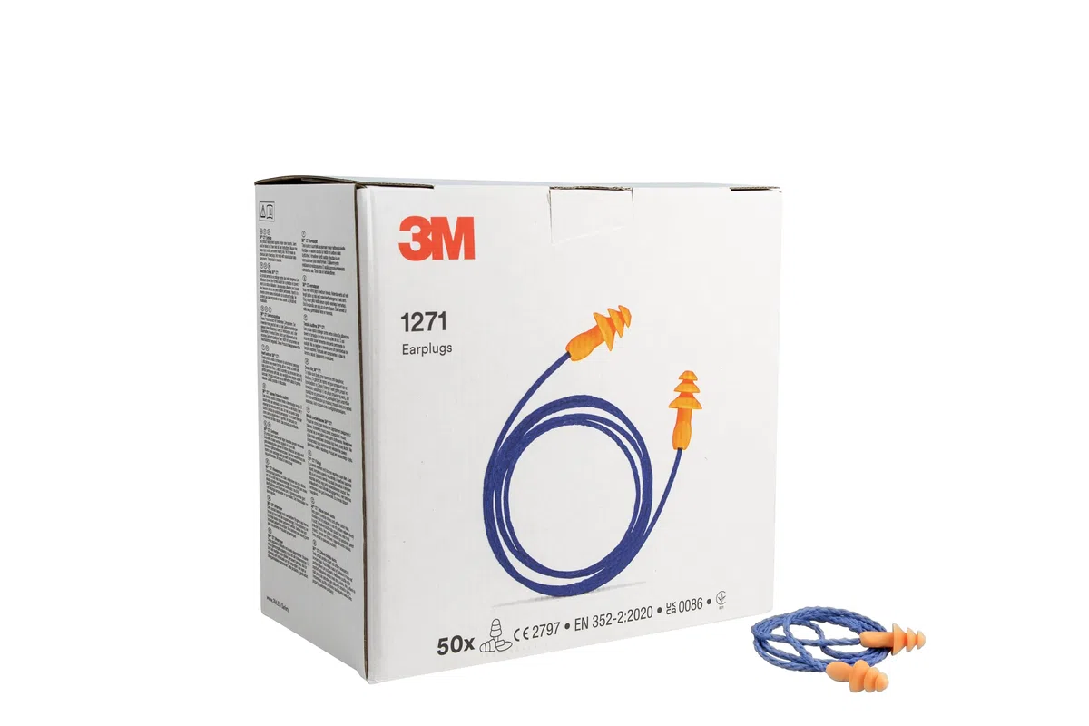 3M 1271 Tapones reutilizables, con cordón, 50 pares