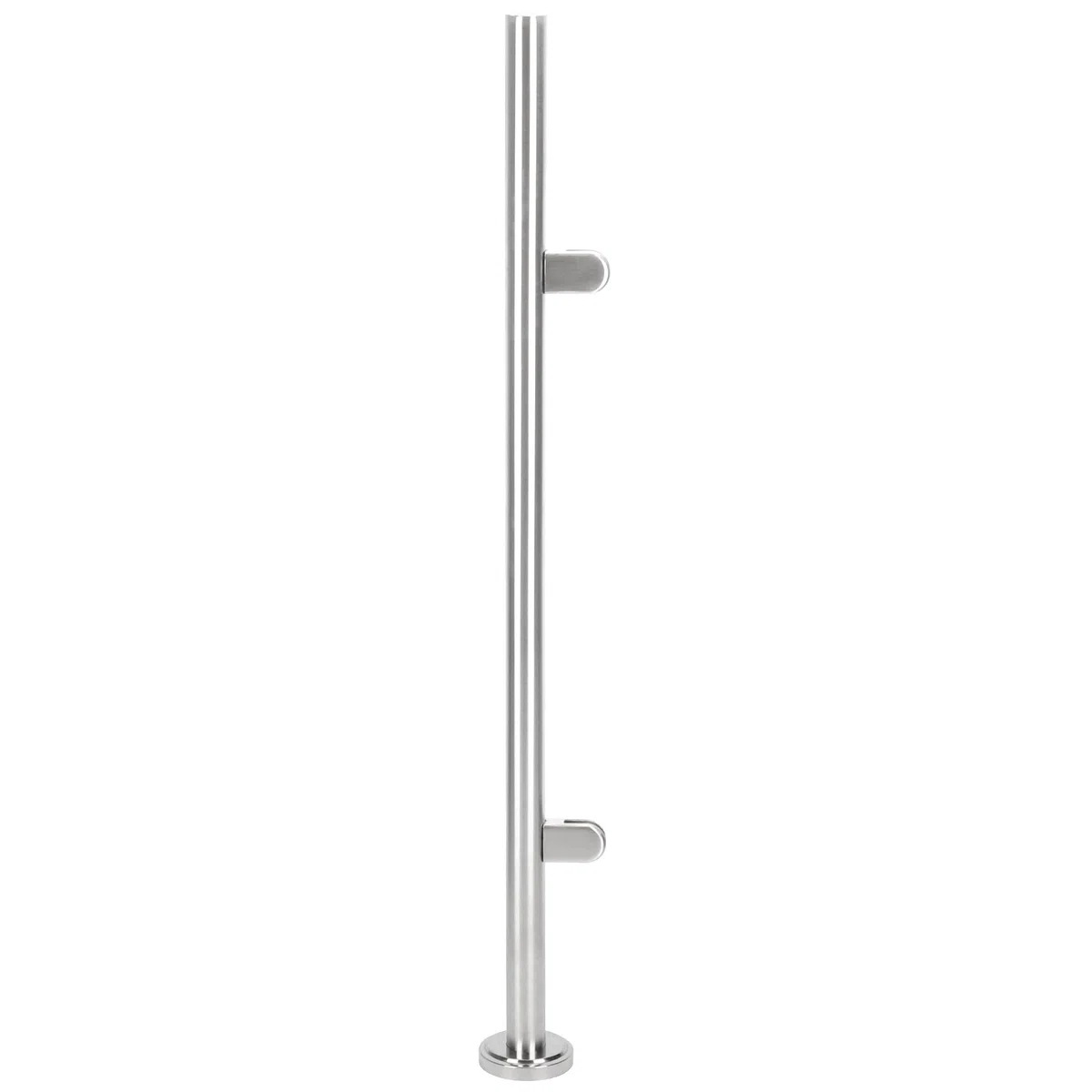 aleawol Postes de balaustrada de acero inoxidable de 110 cm, poste de extremo de balaustrada de vidrio con abrazaderas y gomas, postes de balaustrada de vidrio de aterrizaje de escalera para vidrio de