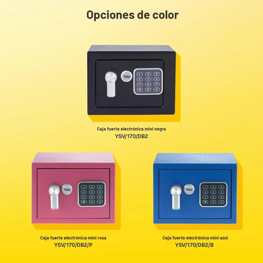 Yale YSV/170/DB2 Caja Fuerte De Seguridad Negro 170 x 230 x 170 mm