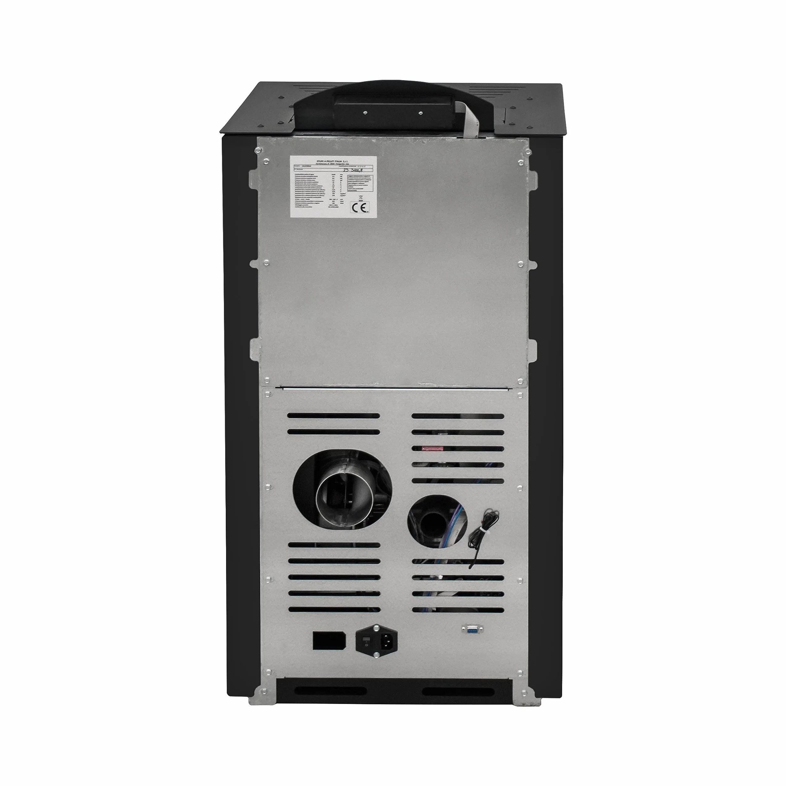 Stufe a Pellet Italia Srl - Estufa de pellets California, 8 Kw, estufa de pellet, ventilada, calienta hasta 60 m², 5 niveles de potencia, 5 velocidades de ventilación, programable, color negro