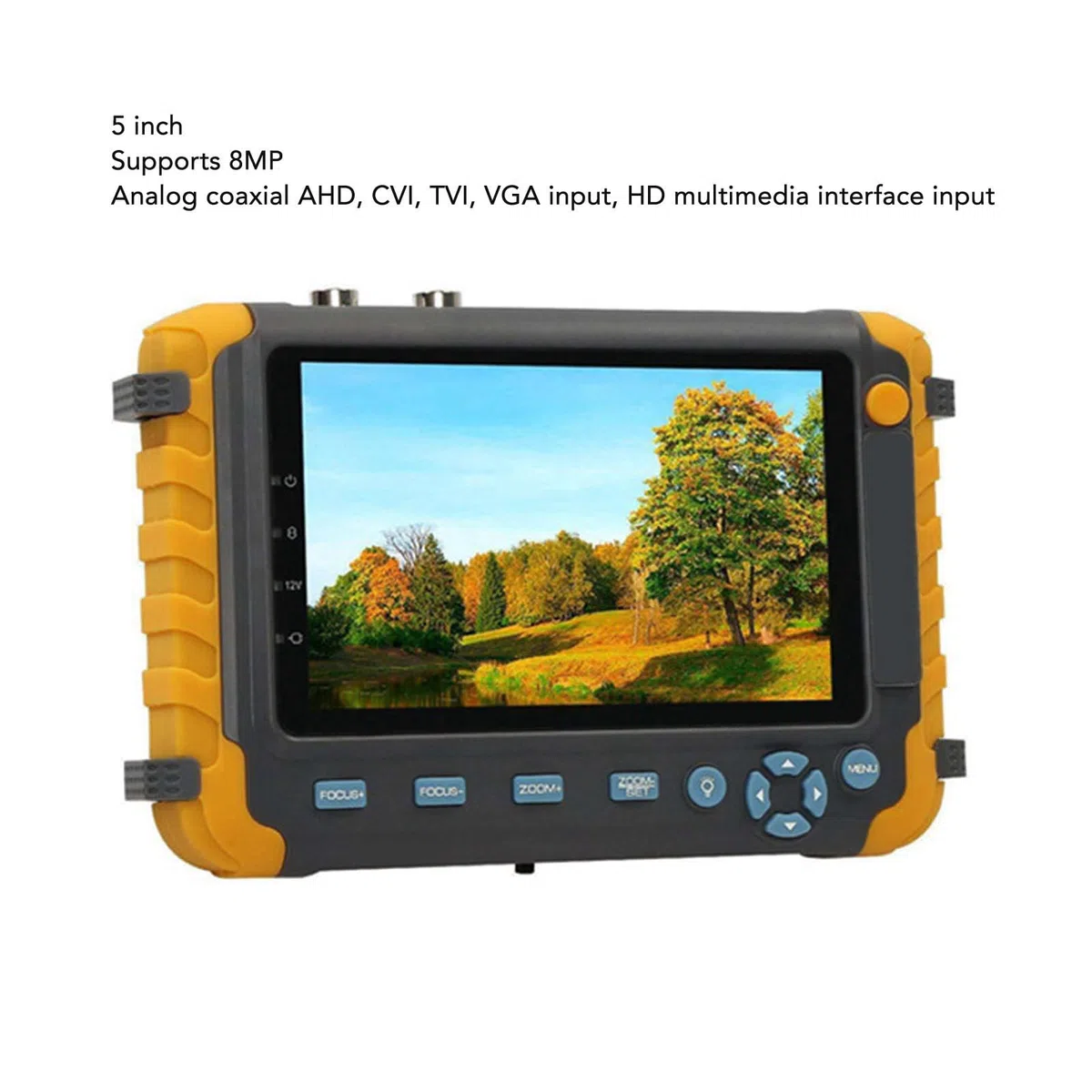 Probador de CCTV, Probador de Cámara IP de 8MP de 5 Pulgadas, Probador de Monitor de Video Analógico Coaxial AHD TVI CVI con Prueba de Cable UTP, Control PTZ, Entrada VGA HDMI (Enchufe de la UE)
