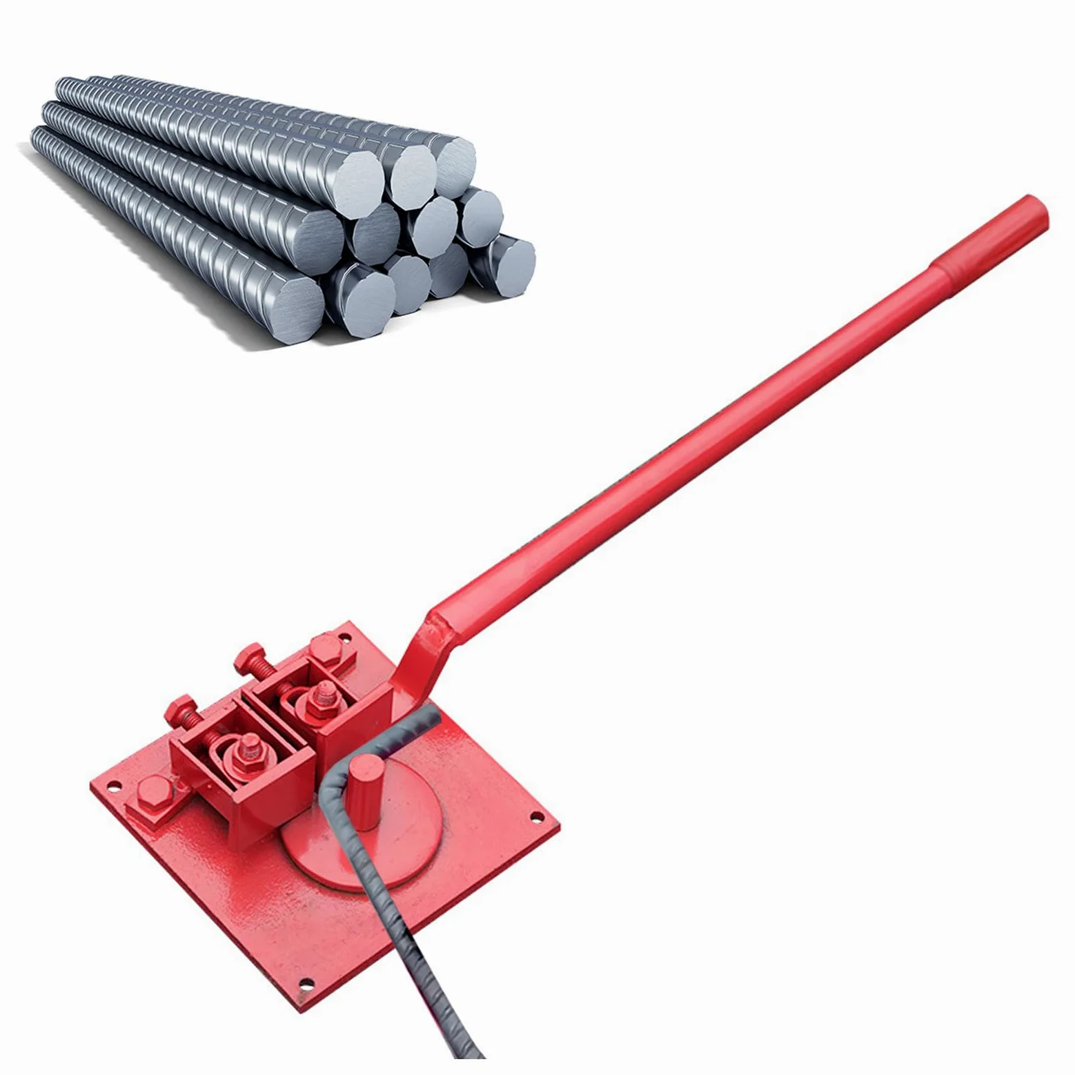 Dobladora manual de barras de refuerzo, para varillas de 1 a 20 mm, herramienta de dobladora de varillas de acero manual, construcción ajustable y resistente