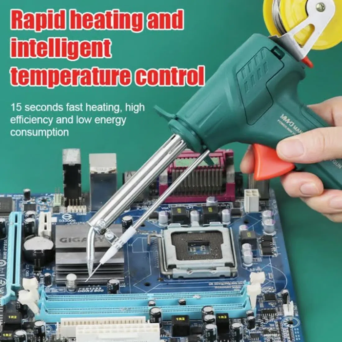 Internally Heated Industrial Laser Welding Tools, Industrial Laser Welding Machine, Portable Multi-Function Soldering Iron Soldering Gun, 3-in-1 with Rust Cutting/Removal/Welding (Green, External)