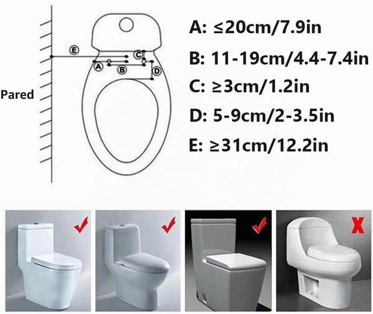 Phito - Asiento de inodoro para bidé, boquilla doble, bidé de agua ajustable, no eléctrico, spray de agua dulce, accesorio de bidé no eléctrico para inodoro, boquilla doble retráctil con presión de