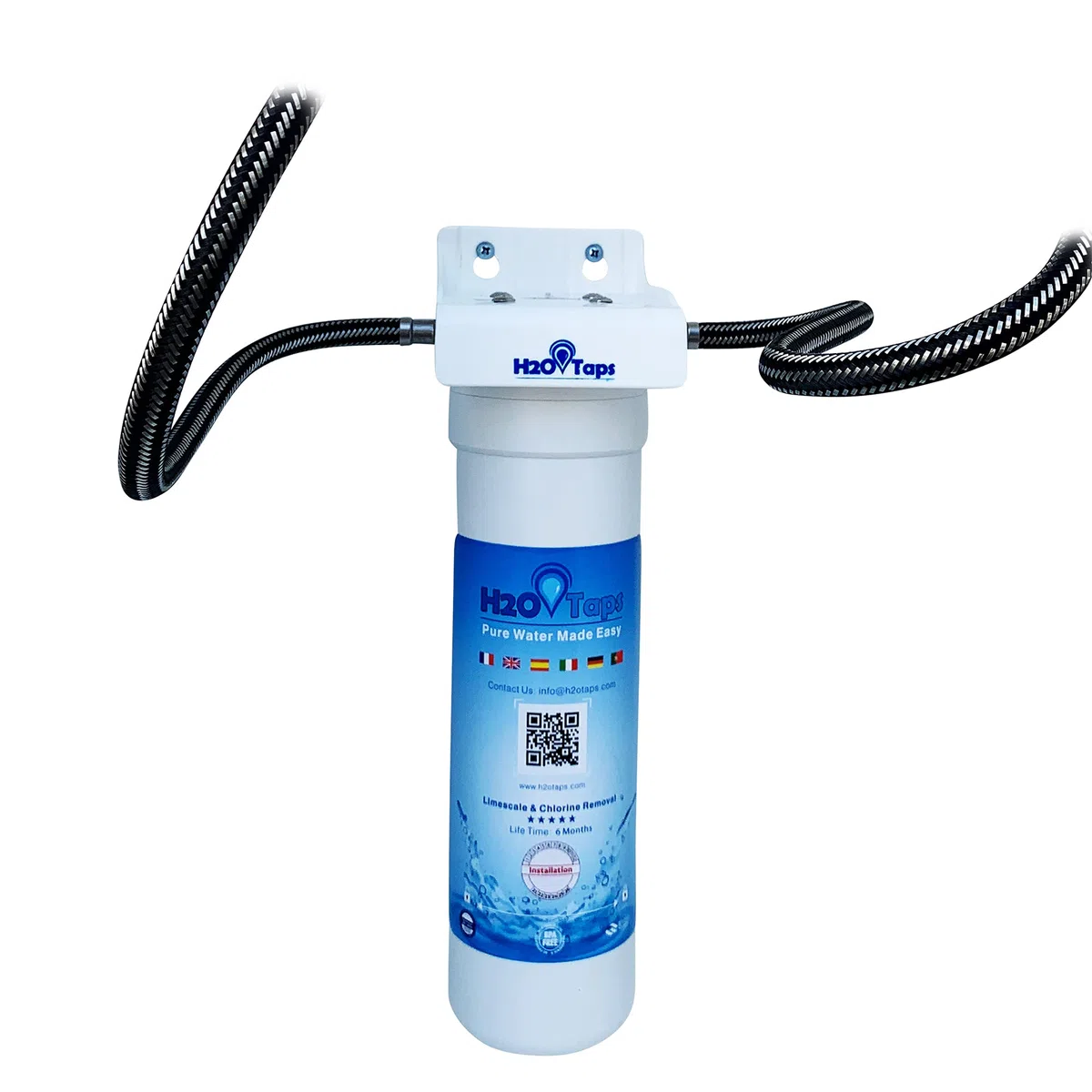 Filtro de Agua para debajo del fregadero - Purificador de agua, Sistema de filtrado, Reduce cal, plomo, cloro, metales - Filtro bajo encimera, Alta Capacidad, Fácil de Instalar
