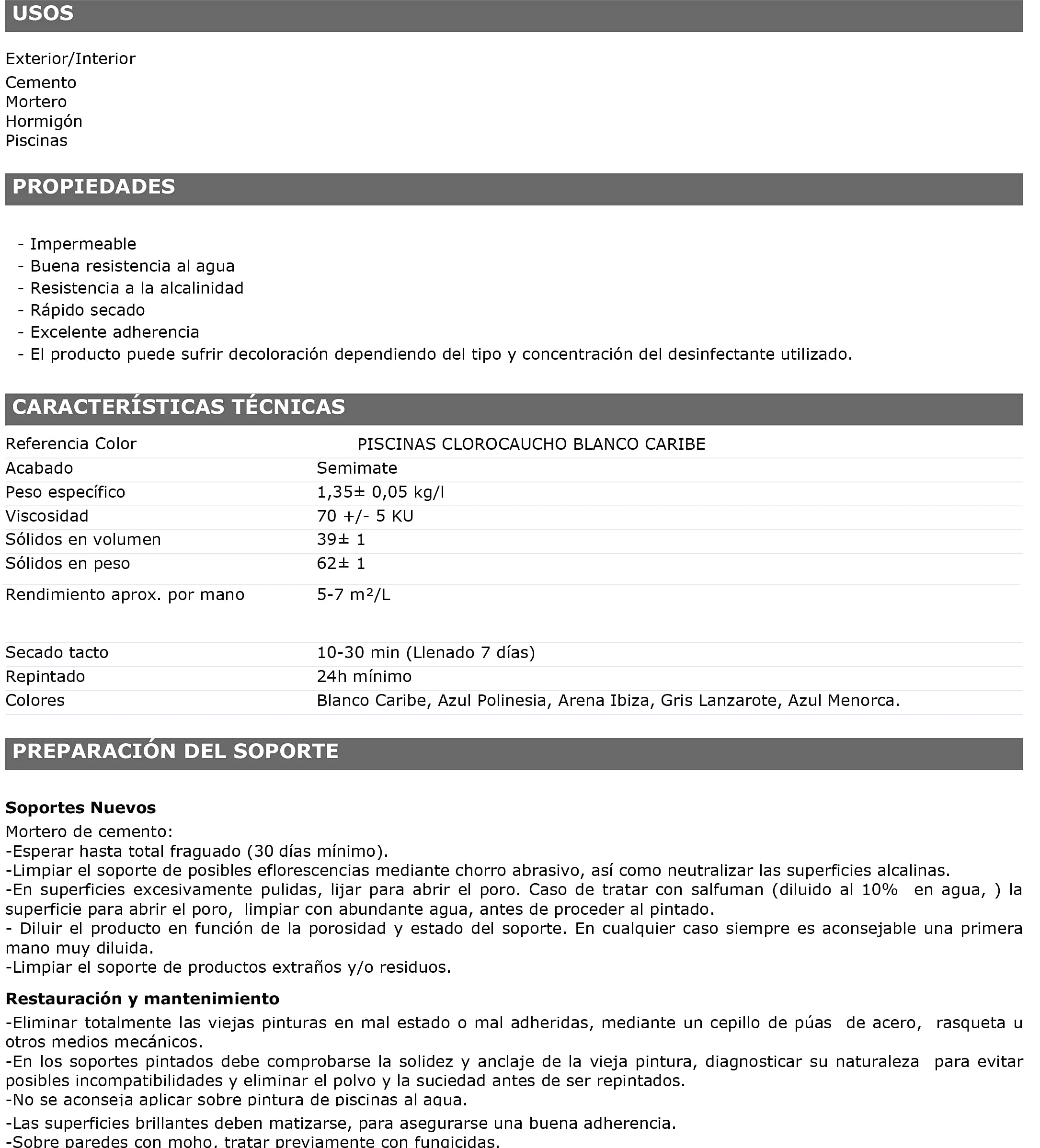 Montó Pintura al Clorocaucho piscinas hormigón Bricolovers/HTM (Blanco 4L)