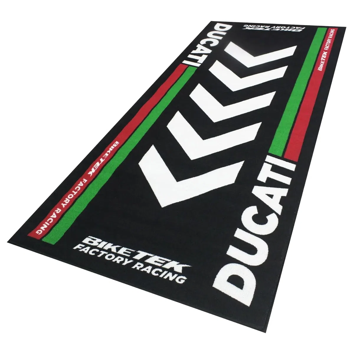Alfombra ambiental Biketek Garage Mat negro blanco para Ducati Nuevo
