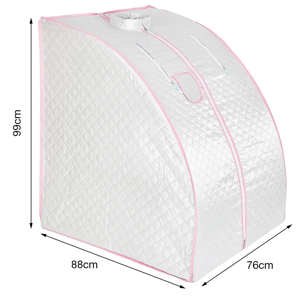 Mini sauna de vapor móvil Sauna casera Cabina de calor Sauna sentado Cabina de sauna Vapor Fumigación 1000W, 99x88x76 cm (Plata)