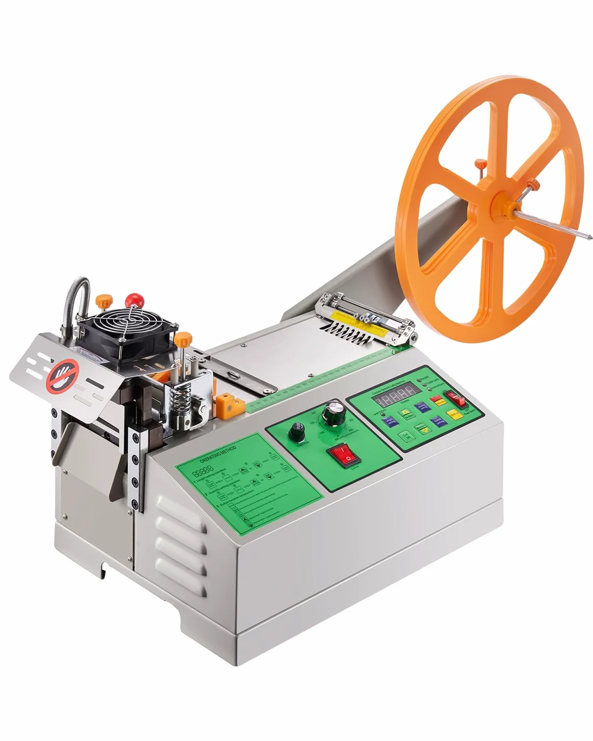 VEVOR Máquina Cortadora Automática de Cintas en Frío y Caliente con Temperatura Ajustable y Pantalla LCD, para Cintas de Nailon, Bandas Elásticas, Cordones de Zapatos, 965 x 320 x 432 mm, Plata