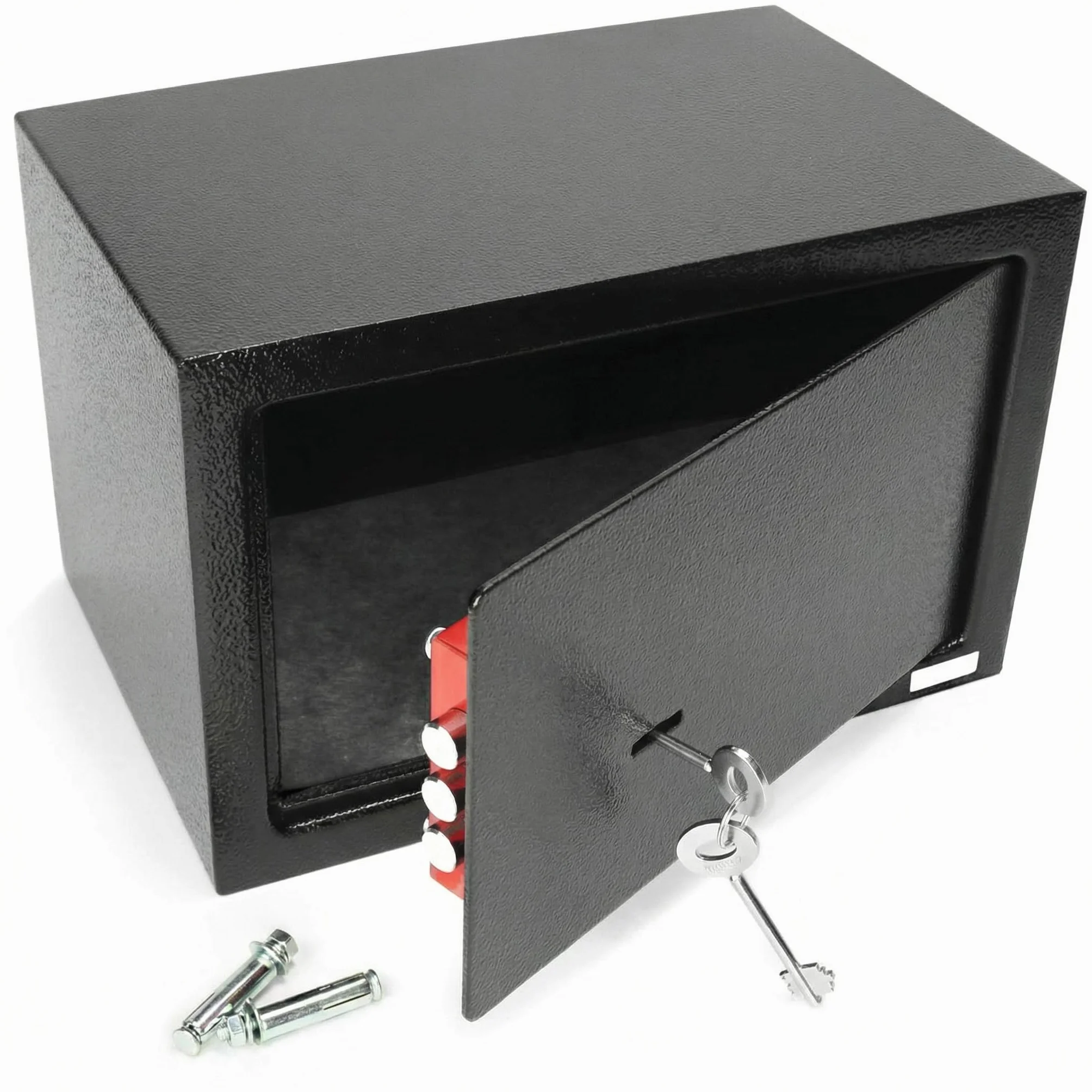 QWORK Caja Seguridad 31x20x20 cm Cerradura Triple Paletón Acero Robusta