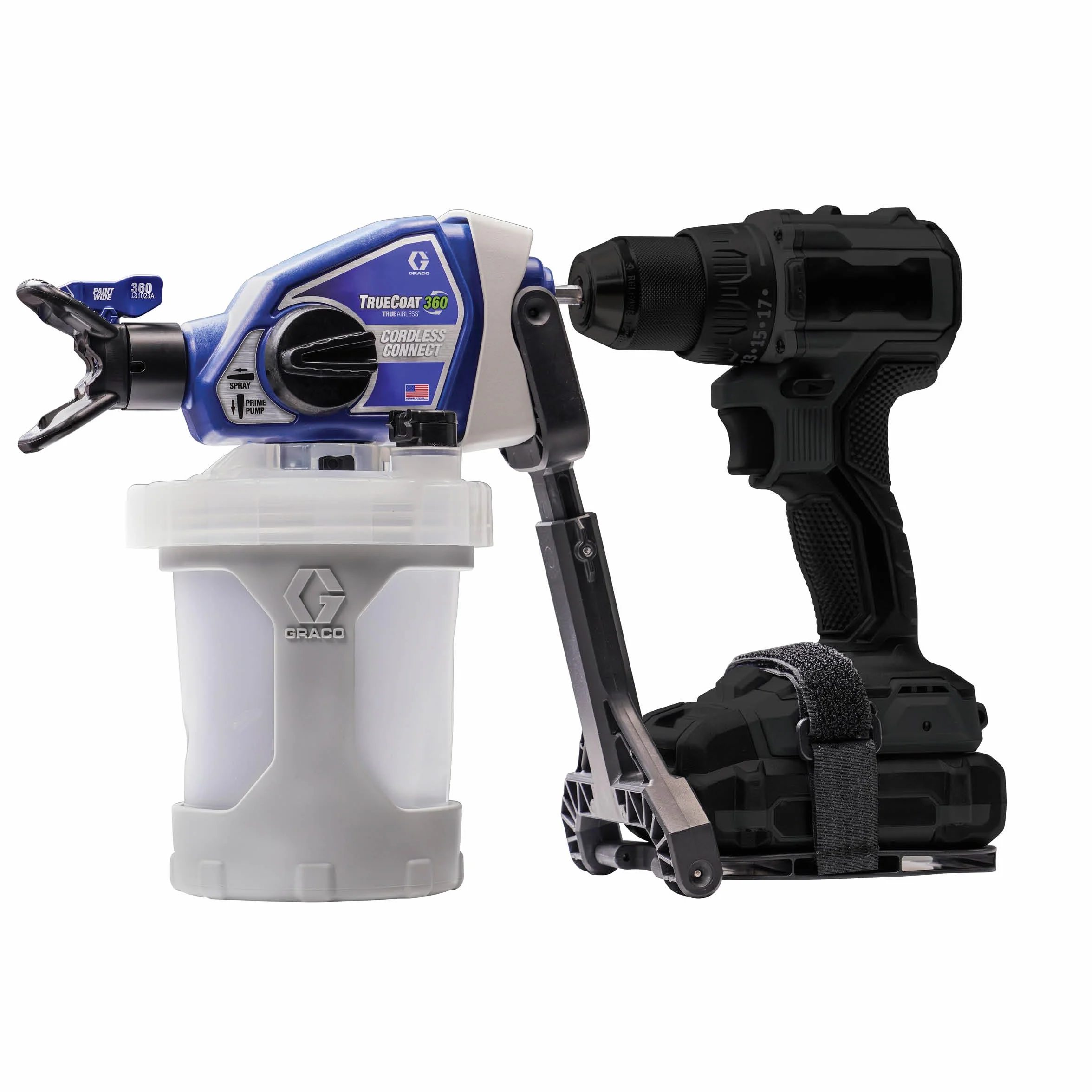 Magnum by Graco 26D361 TrueCoat 360 Cordless Connect, pulverizador de pintura airless portátil con cable, pulverizador para taladro, uso doméstico, pequeños proyectos decorativos (presión máx 138 bar)