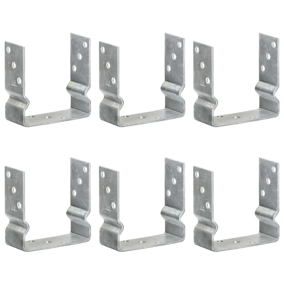 ShGaxin Anclajes de Valla 6 uds Acero galvanizado Plateado 14x6x15 cm