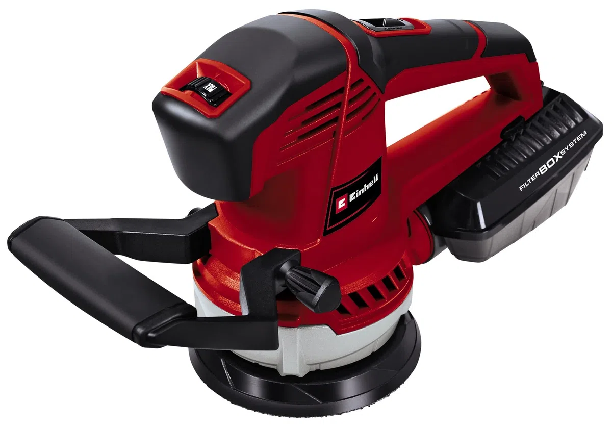 Einhell Lijadora orbital aleatoria TE-RS 40 E (400 W, velocidad de oscilación 12.000-24.000 rpm, diámetro de disco 125 mm, aspiración activa de polvo, caja de filtro)