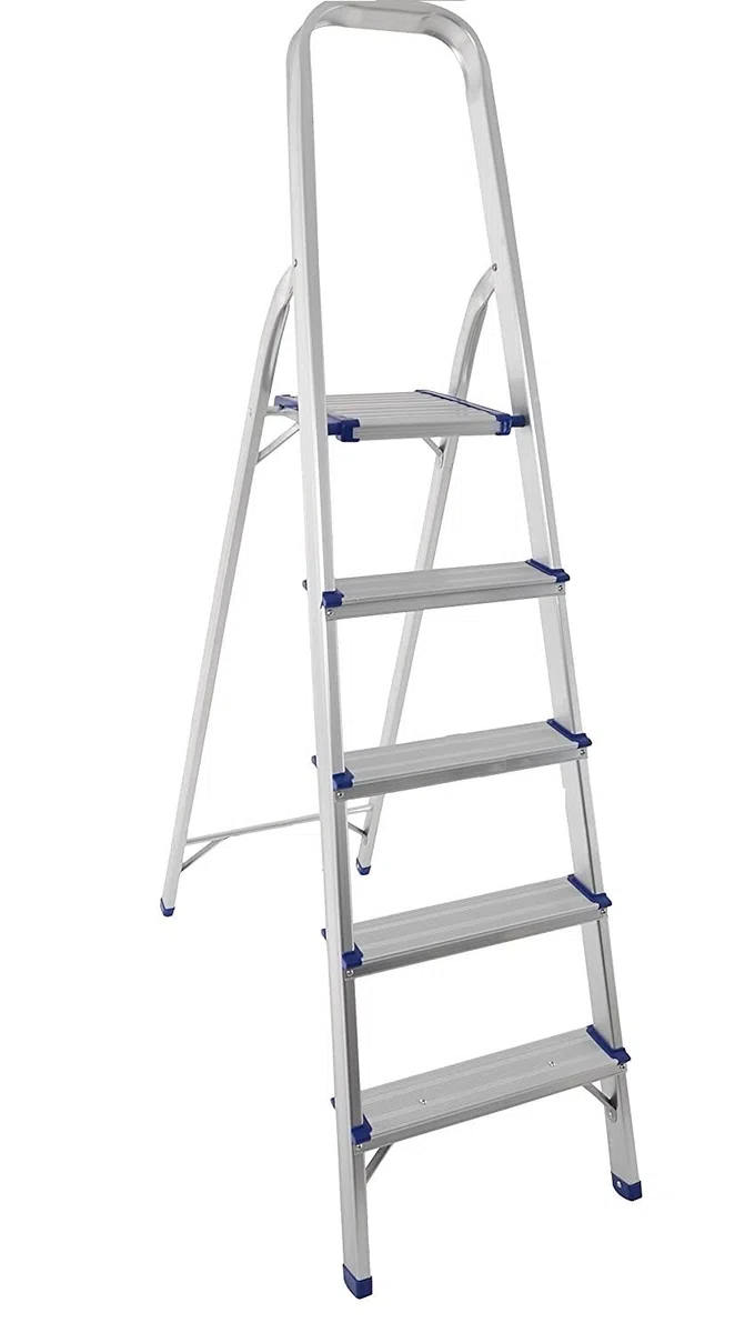 TREPPE Escalera Aluminio Plegable Tijera Ligera 5 Peldaños