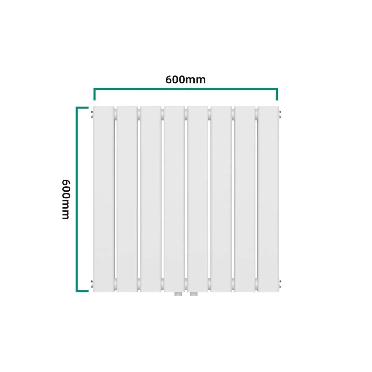[neu.haus] Radiadores de Panel Monocapa Radiador de Diseño Plano Calefactor de Baño Salón de Agua Caliente de Pared Conexión Inferior Central 459W Acero 60 x 60 cm - Blanco