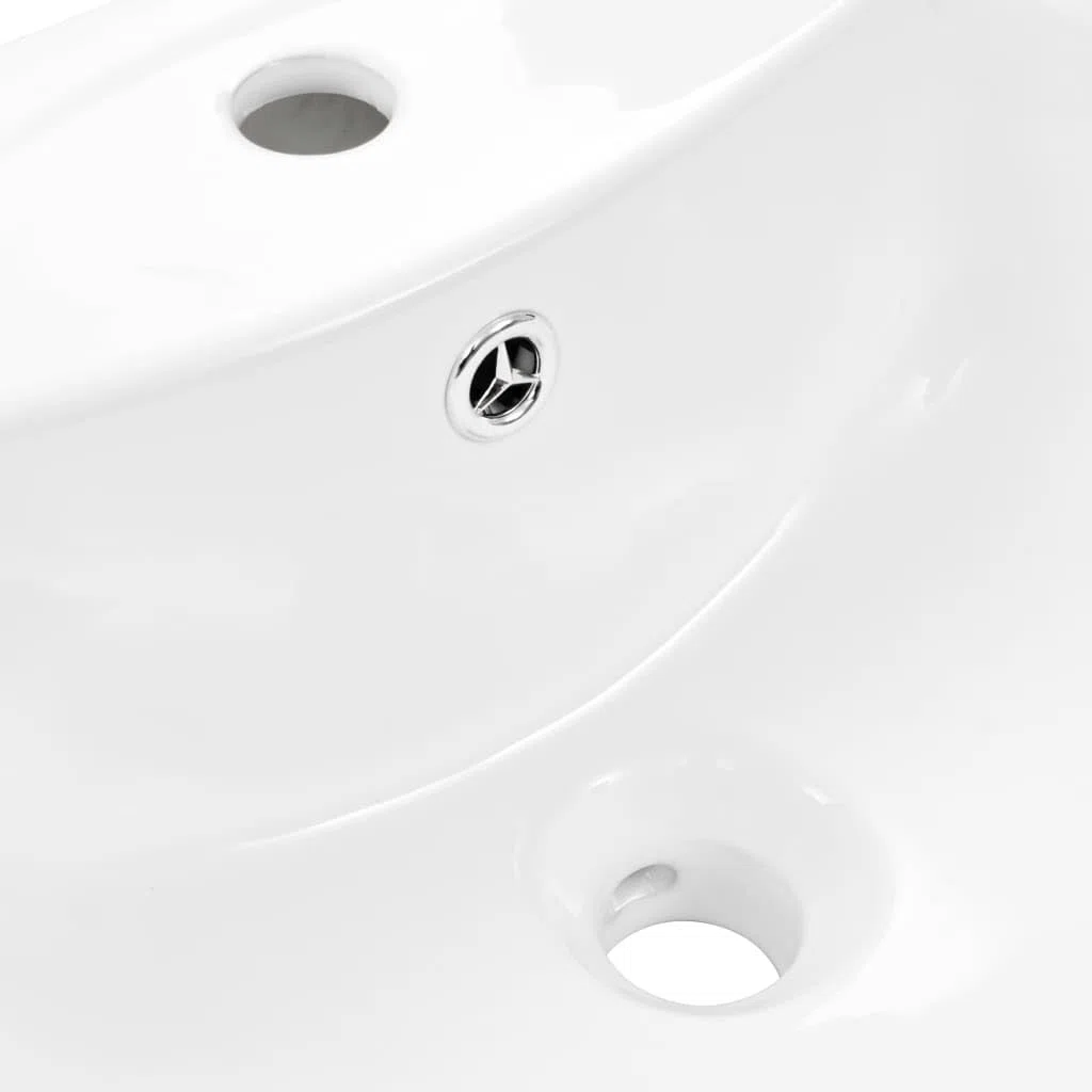 vidaXL Lavabo de Pie Cerámica Blanco 520x440x190 mm Muebles de Baño Grifería