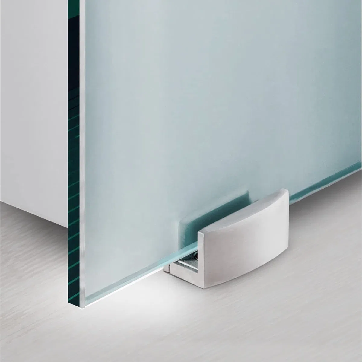 BOSS Puerta corredera del vidrio 60x215 cm (60/80/90 cm) Vidrio Satinado de 8 mm, kit completo de herrajes (60x215 cm, DERECHA)