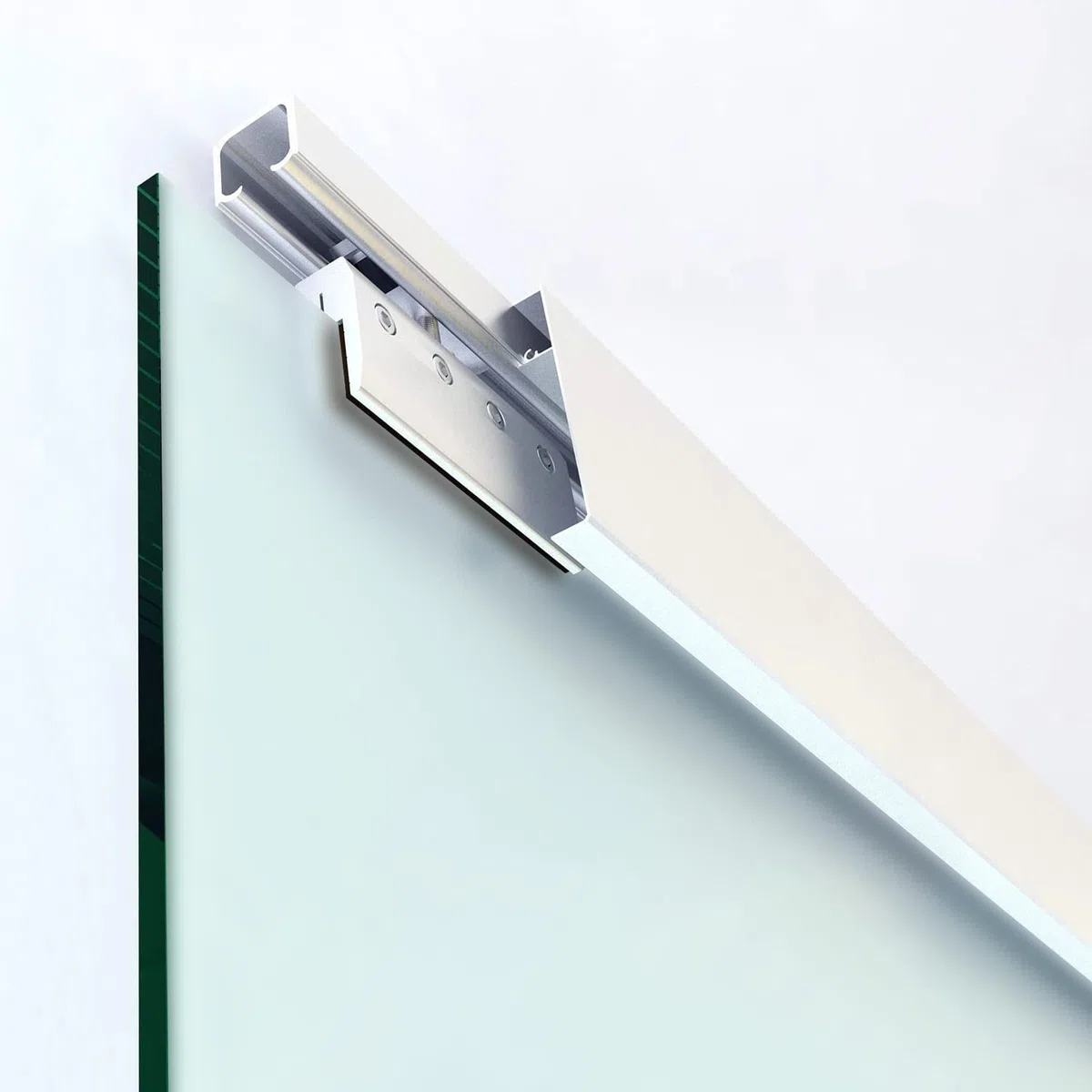 BOSS Puerta corredera del vidrio 60x215 cm (60/80/90 cm) Vidrio Satinado de 8 mm, kit completo de herrajes (60x215 cm, DERECHA)