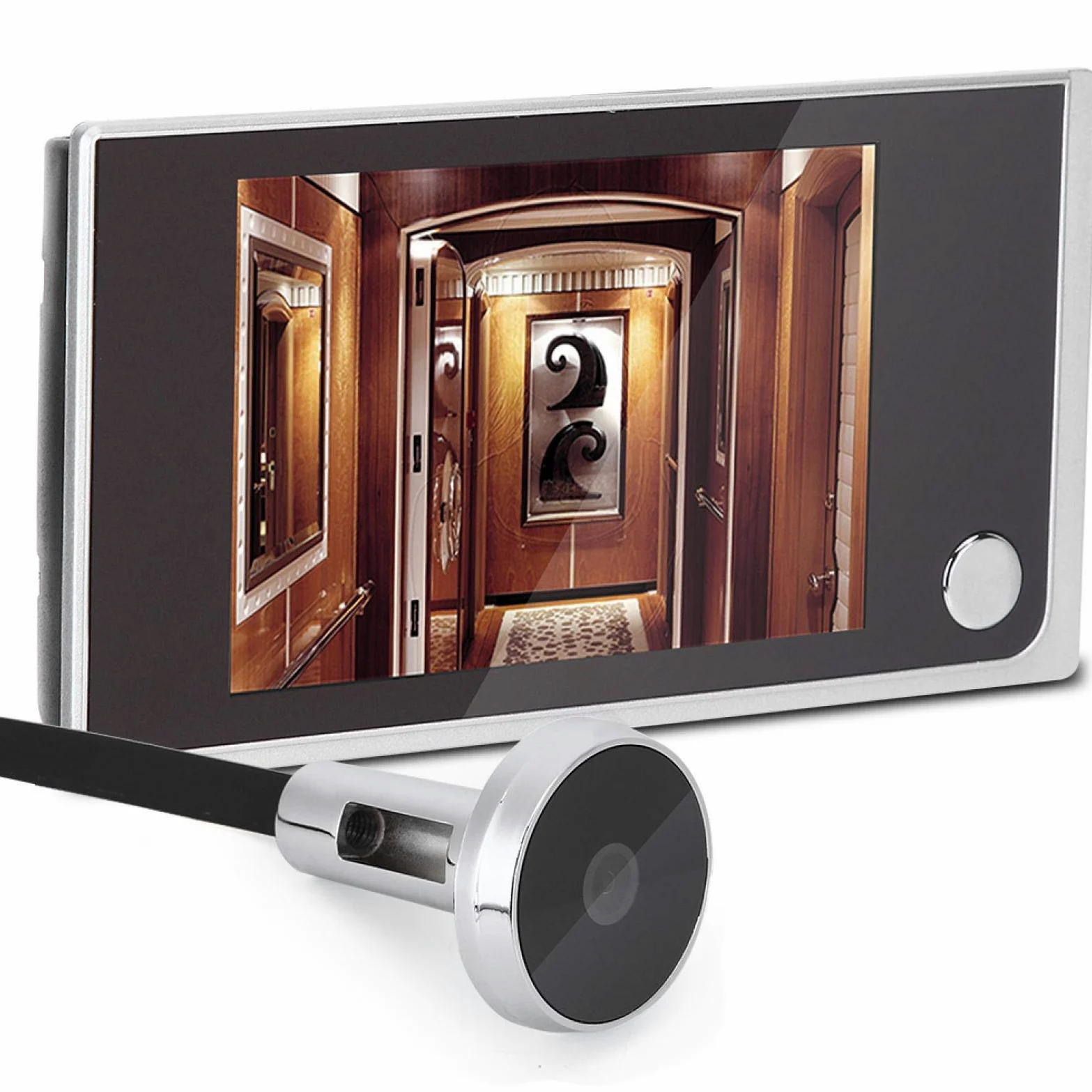 DAUERHAFT Cámara de Seguridad mirilla digital puerta 3 . 5 Pulgadas ,Digital ,LCD ,120 Grados ,Timbre Digital ,Visor de Mirilla ,monitoreo Visual de Fotos Video Doorbells