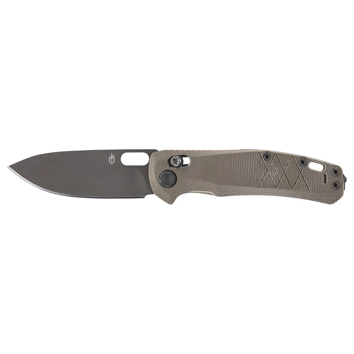 Gerber Navaja Plegable con Gancho para Bolsillo, con Mango de Micarta y Rompecristales, Longitud de Hoja: 8,2 cm, Verde, Acero Inoxidable 440A, Scout, 1064583