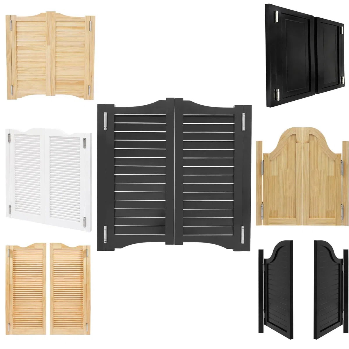 Puerta Vaiven de Madera Maciza para Interiores, Puertas Batientes de Café Retro, Puerta de oscilante de Salón, Abatible Bidireccional Puerta para entrada