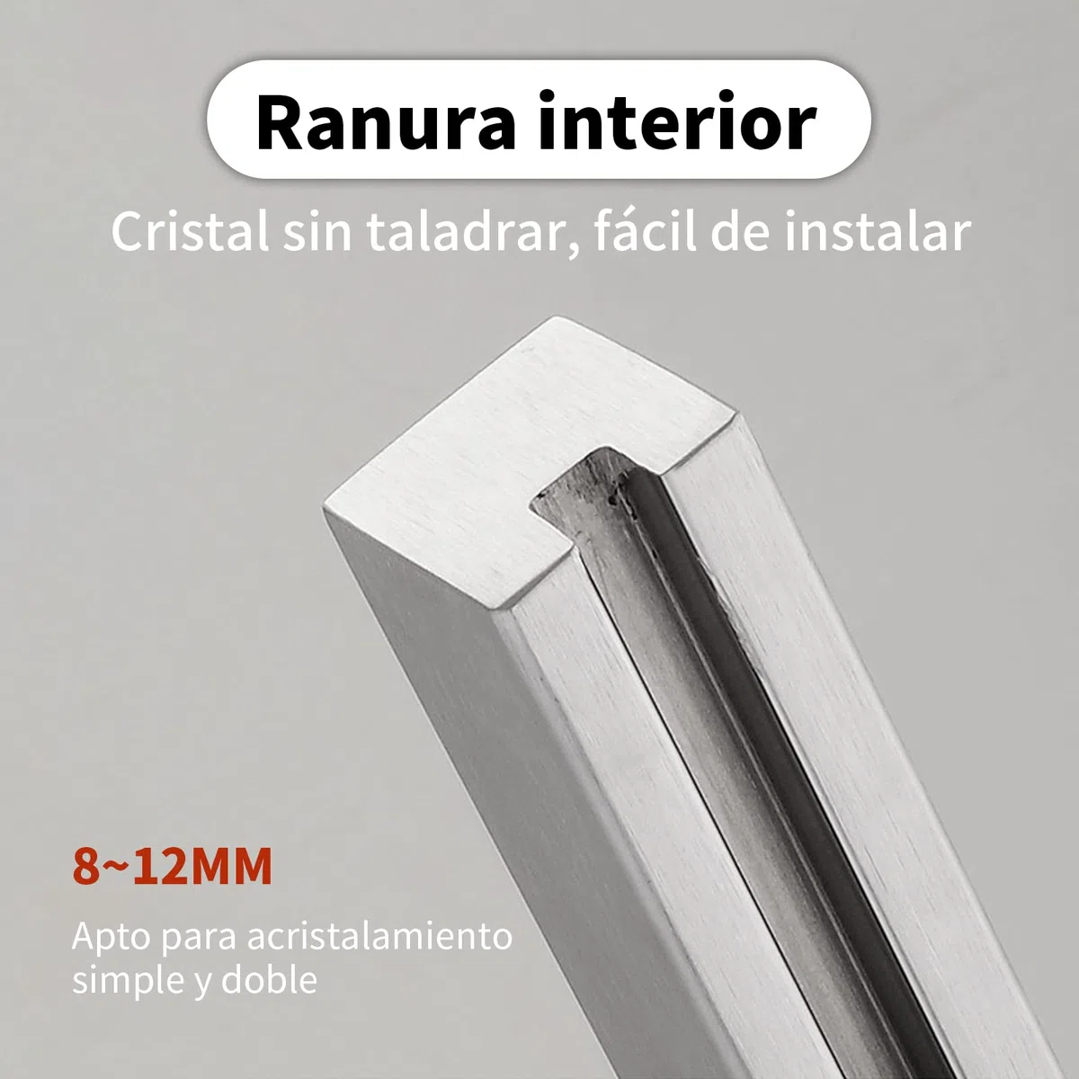 Poste final para balaustrada de vidrio de 95cm, poste de barandilla de vidrio de acero inoxidable 304 para chalés, balcones, escaleras, terrazas y patios (que no permite añadir barandillas)