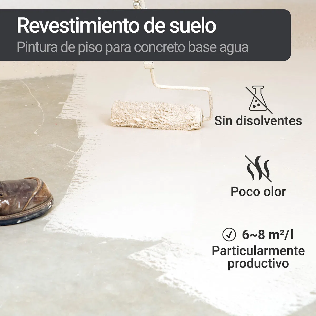WO-WE Pintura para Suelos de Hormigón Impreso Renovacion y Extrema resistencia W700 Gris antracita como RAL 7016-5L