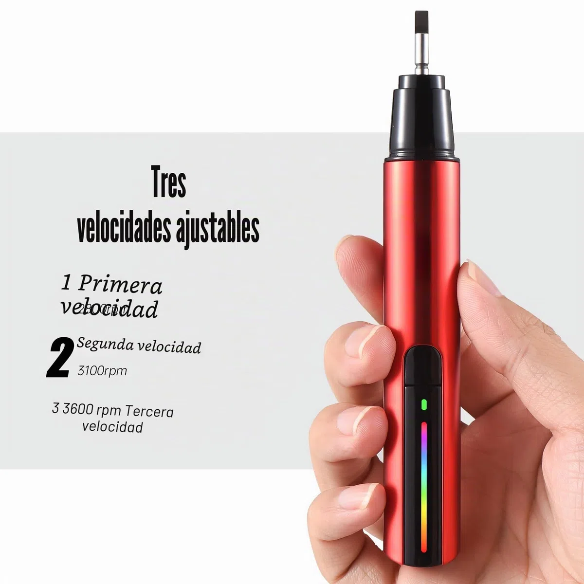 Lijadora de Pluma Inalámbrica, Lijadora Recíproca Velocidad Variable Pluma de Lijado Eléctrica de Carga Rápida USB Mini Ajustable de 3 Velocidades con 8 Cabezal de Lijado y Papel de Lija Autoadhesiv