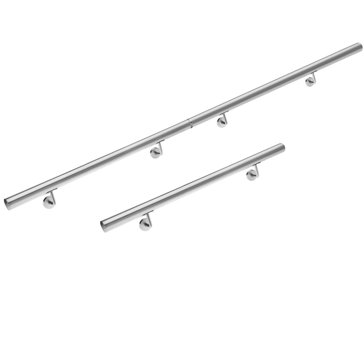Monzana Pasamanos de Acero Inoxidable Barandilla de Pared para Escalera 300cm Soporte Pared Interior Exterior