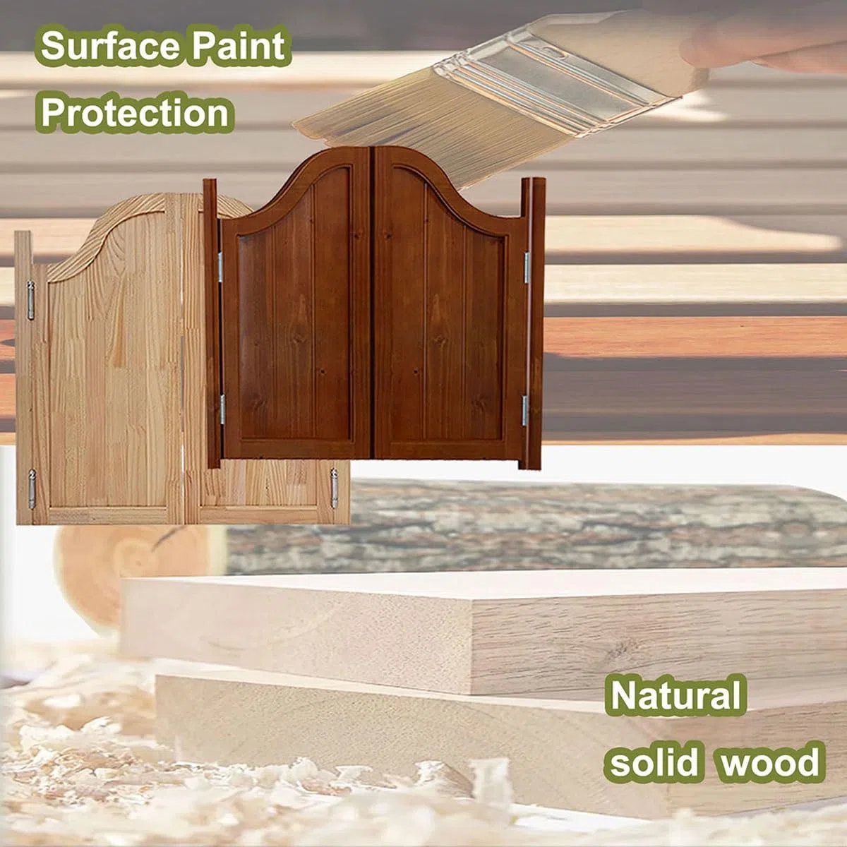 Puerta Vaiven de Madera Maciza para Interiores, Puertas Batientes de Café Retro, Puerta de oscilante de Salón, Abatible Bidireccional Puerta para entrada