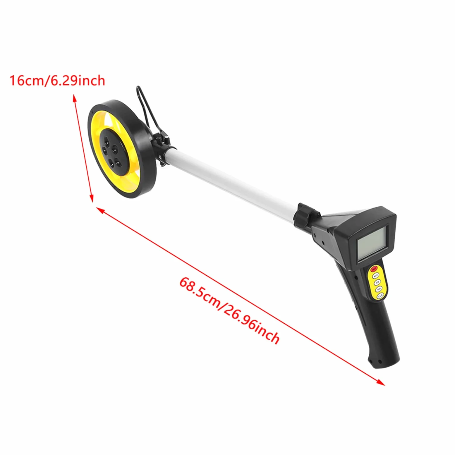 Rueda Medidora de Distancia Digital conPlegable, Pantalla Grande, Rueda Antideslizante, Adecuada para Carreteras, Aceras o Terrenos