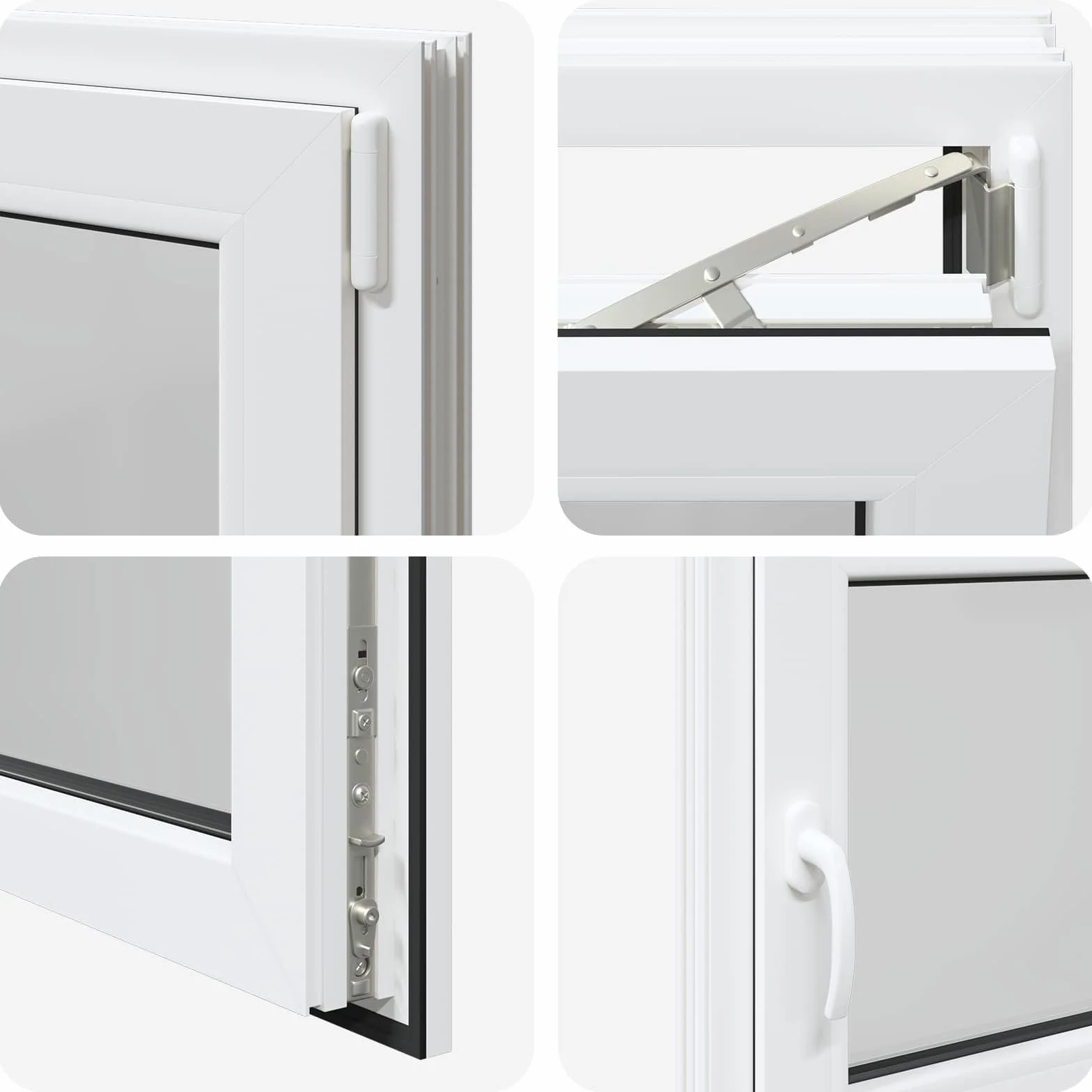 vidaXL Ventana de sótano RISOR 90 x 50 cm PVC y Vidrio Blanco, Sótano, Aislante Térmico Moderno y Duradero para Ventanas Eficientes, Accesorios de Vidrio PVC Aislantes