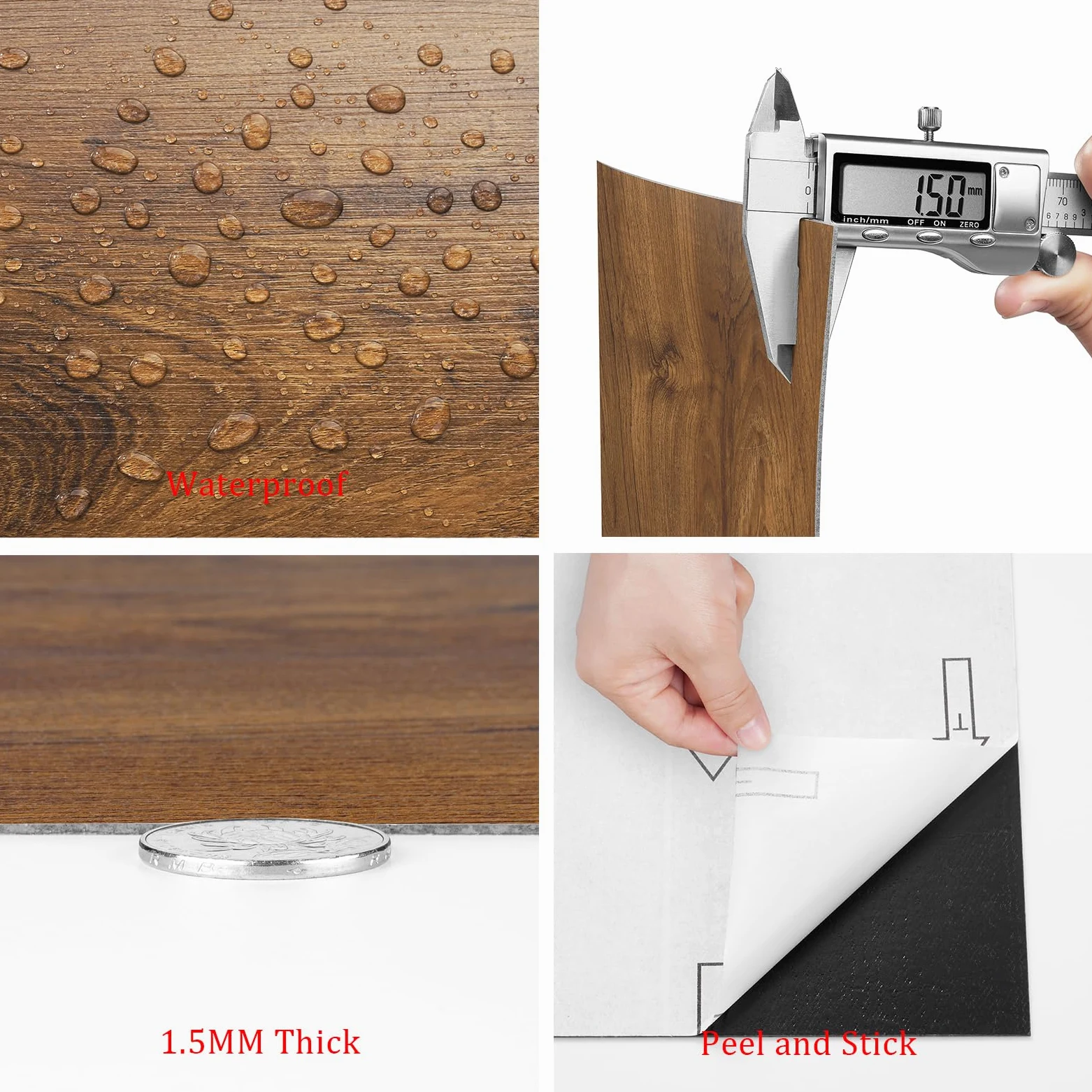 Livelynine Suelo Vinilico Autoadhesivo Madera Natural Baldosas Adhesivas Suelo Cocina 30x30CM 32-Baldosas Impermeable Vinilo para Suelo de Baño Habitación Suelos de Vinilo Adhesivos para Suelos Cocina