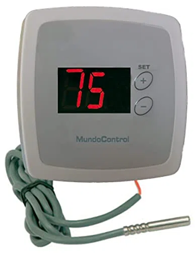 Mundocontrol - Termostato de Superficie | Sistema Digital | -40º a 150º | Protección IP30 | 85 x 85 x 30 mm