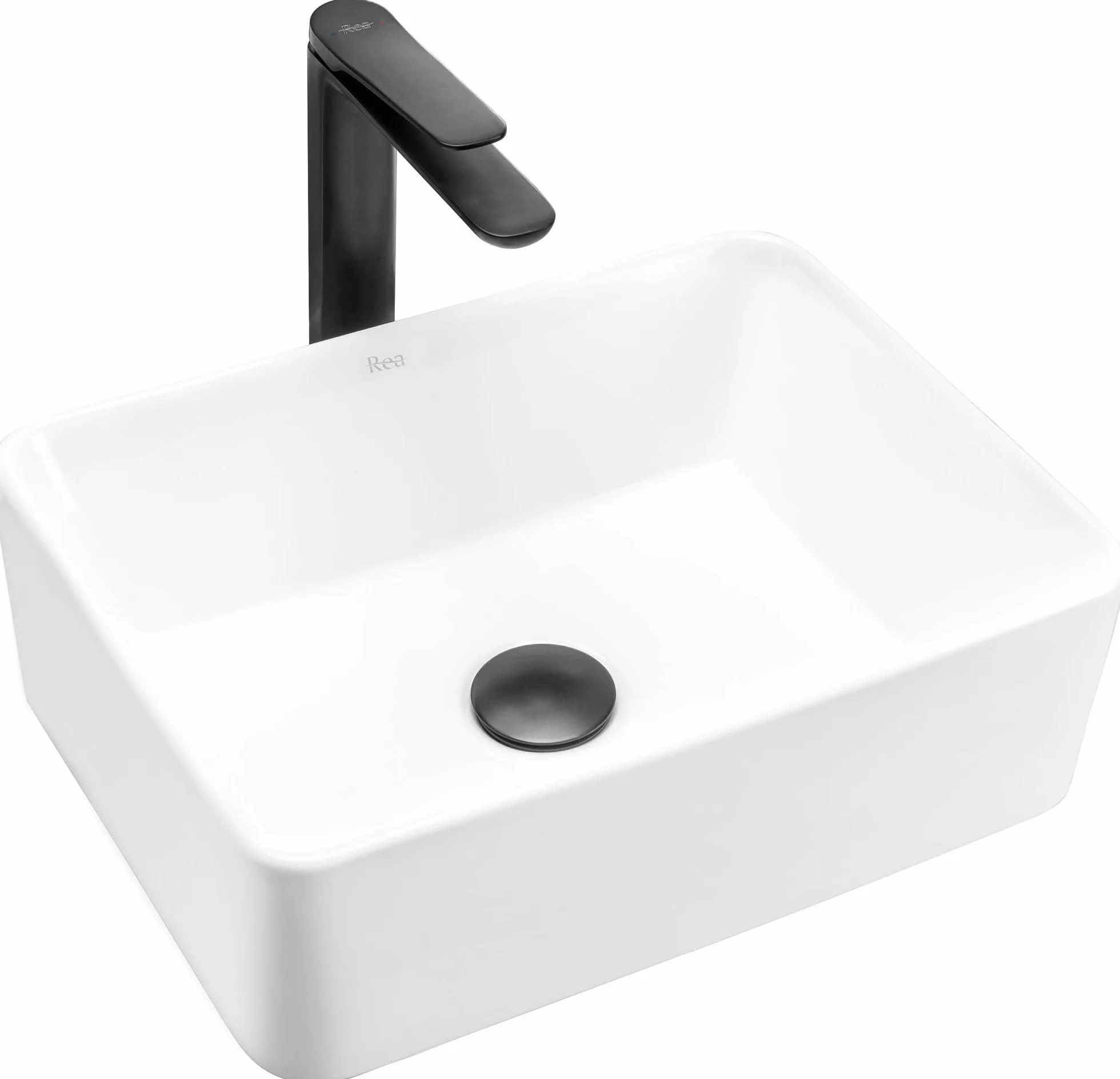 Rea Lavabo Sobre Encimera ANITA MINI Lavabo de baño de cerámica (Blanco)