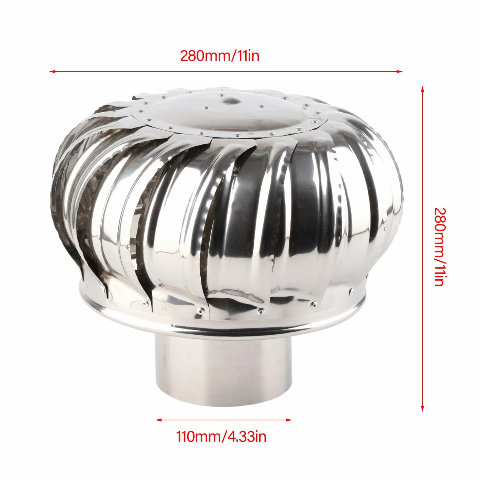 Ventilador De Techo, Ventilador De Turbina De Acero Inoxidable Resistente, Ventilacin De Techo Con Ventilador Silencioso Automtico Para Casas, Fbrica, tico, Granja