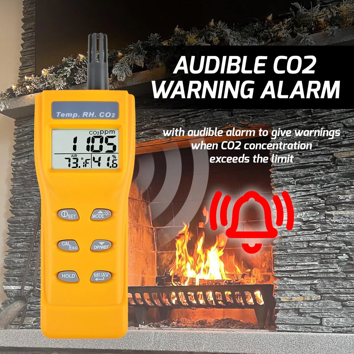Probador De La Humedad DP Calidad del Aire Interior 9999 Ppm De Dióxido De Carbono Digital De La Temperatura del Sensor NDIR De CO2 IAQ Monitor BM