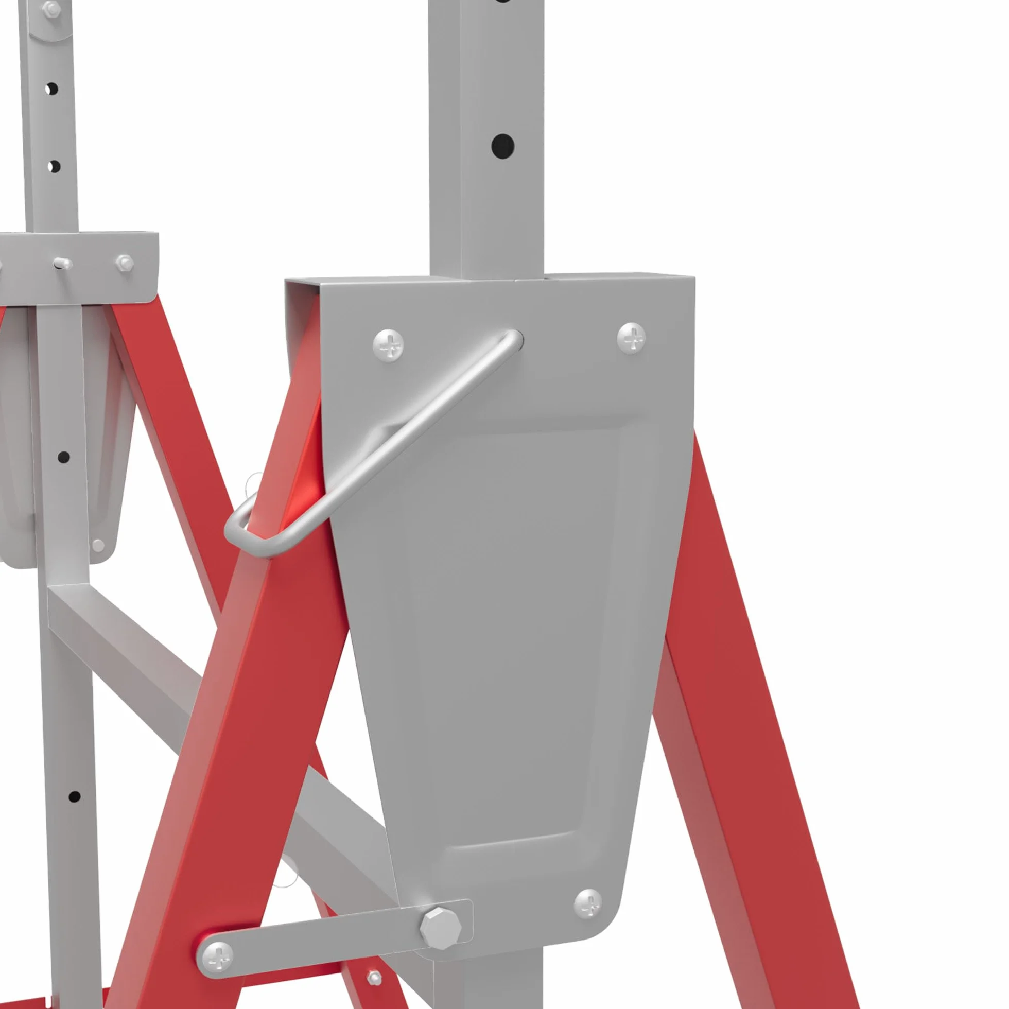 HOMCOM Set de 2 Caballetes Telescópicos Plegables con Altura Ajustable Caballetes de Sierra de Acero para Mesa y Trabajo de Bricolaje Carga 200 kg 68x58x80-130 cm Rojo