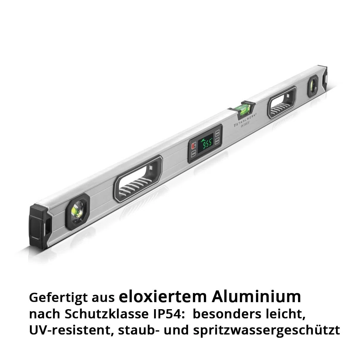 STAHLWERK nivel de burbuja digital DW-1000 ST de aluminio con 1000 mm de longitud nivel de burbuja magnético | nivel de burbuja magnético | nivel de burbuja de aluminio | nivel de burbuja digital