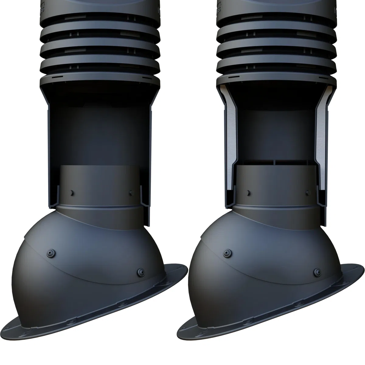 Chimenea de ventilación DN125 para BMI Cobert – Frankfurter, Benders – Mecklenburger, ProDach – Doble tubo de techo