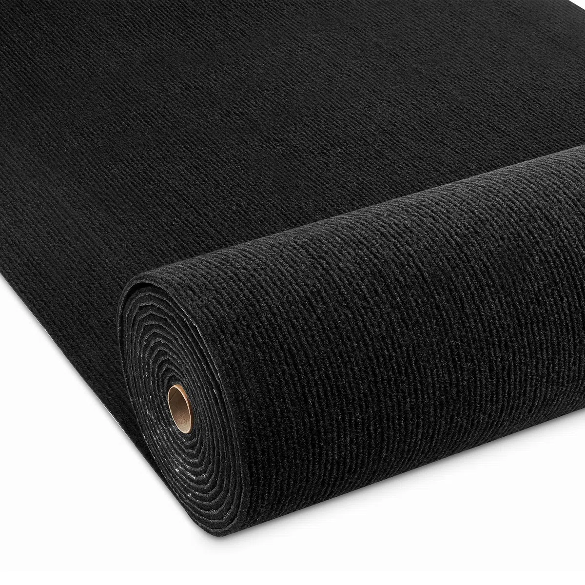 Livelynine Moqueta Adhesiva en Rollo para el Suelo Habitación Salon 60x400CM Antideslizante Moqueta para el Suelo de Casa Oficina Negro Moqueta por Metros Suelo Negra Alfombra Interior Comercio